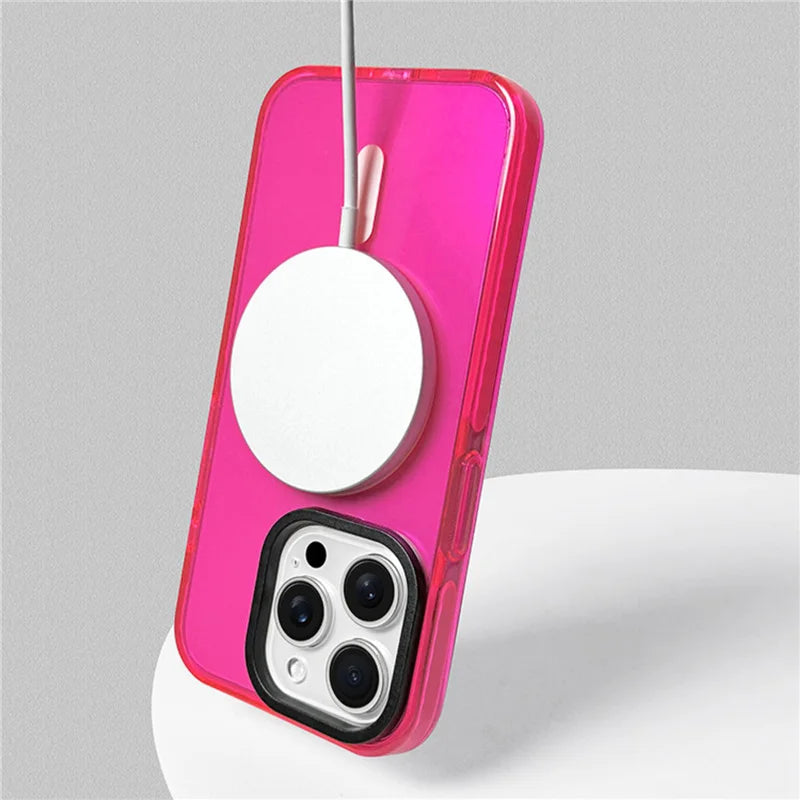 iPhone Case - Neon Series (Clear TPU MagSafe Case - Shockproof)