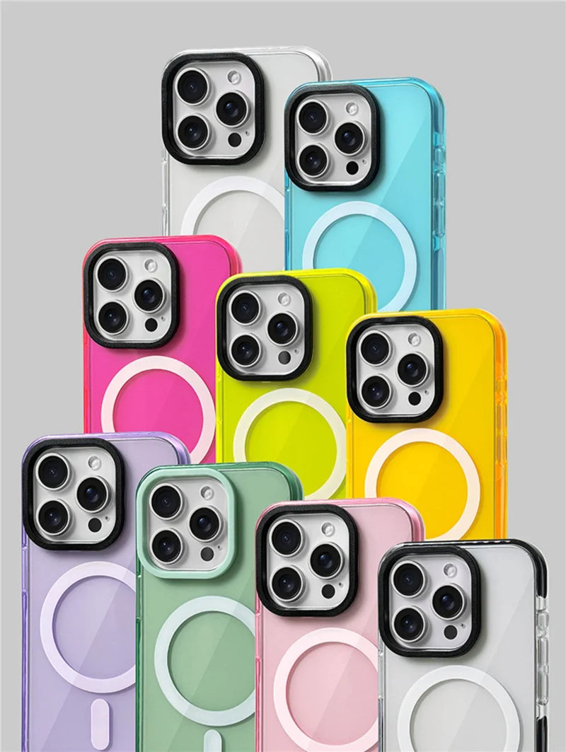 iPhone Case - Neon Series (Clear TPU MagSafe Case - Shockproof)