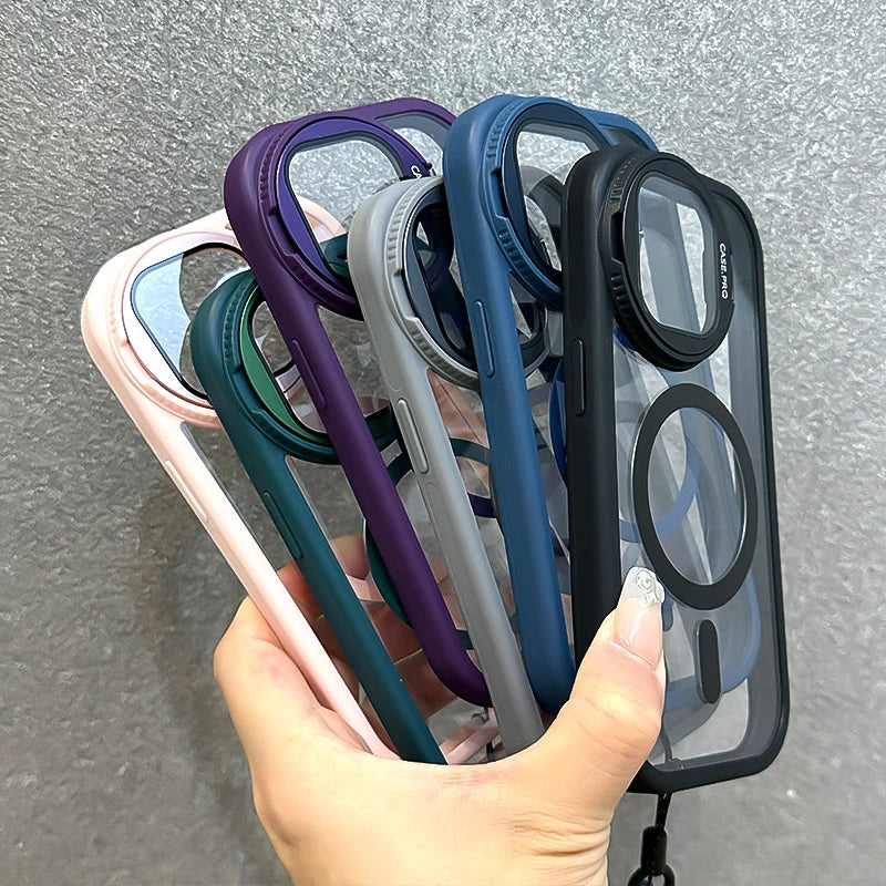 Hybrid iPhone Case - Lens Cover Kickstand Case