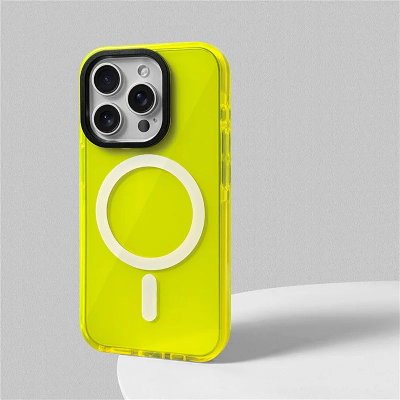 iPhone Case - Neon Series (Clear TPU MagSafe Case - Shockproof)