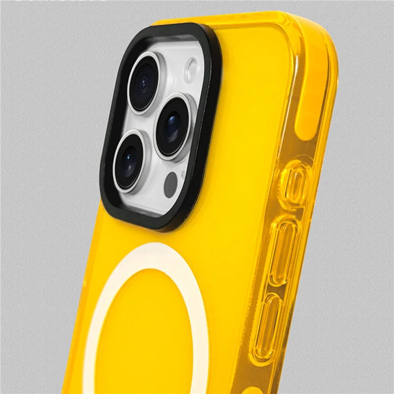 iPhone Case - Neon Series (Clear TPU MagSafe Case - Shockproof)