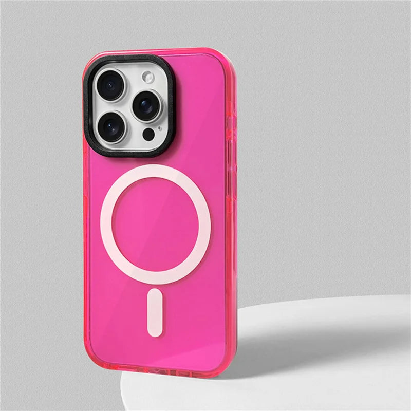 iPhone Case - Neon Series (Clear TPU MagSafe Case - Shockproof)