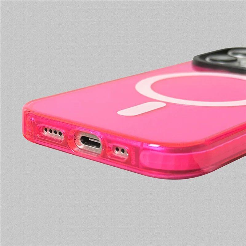 iPhone Case - Neon Series (Clear TPU MagSafe Case - Shockproof)